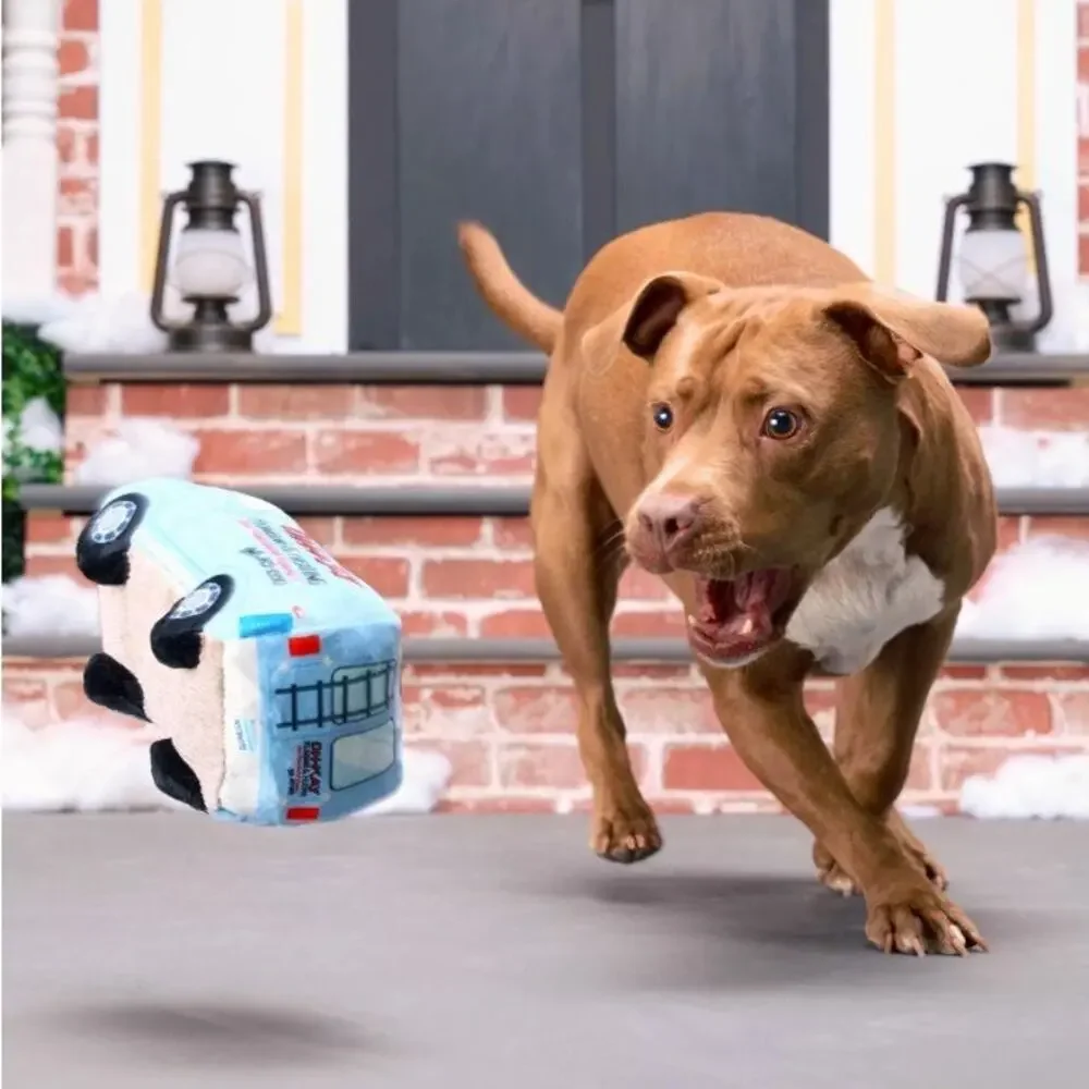 BARK‎ Home Alone Oh-Kay Chrismutts Van Dog Toy Plush Squeaky Play Toss Indoor